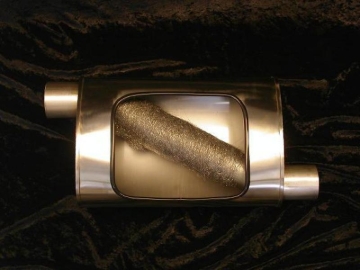Picture of Stainless Works, Turbo S-tube 304 stainless steel style muffler.