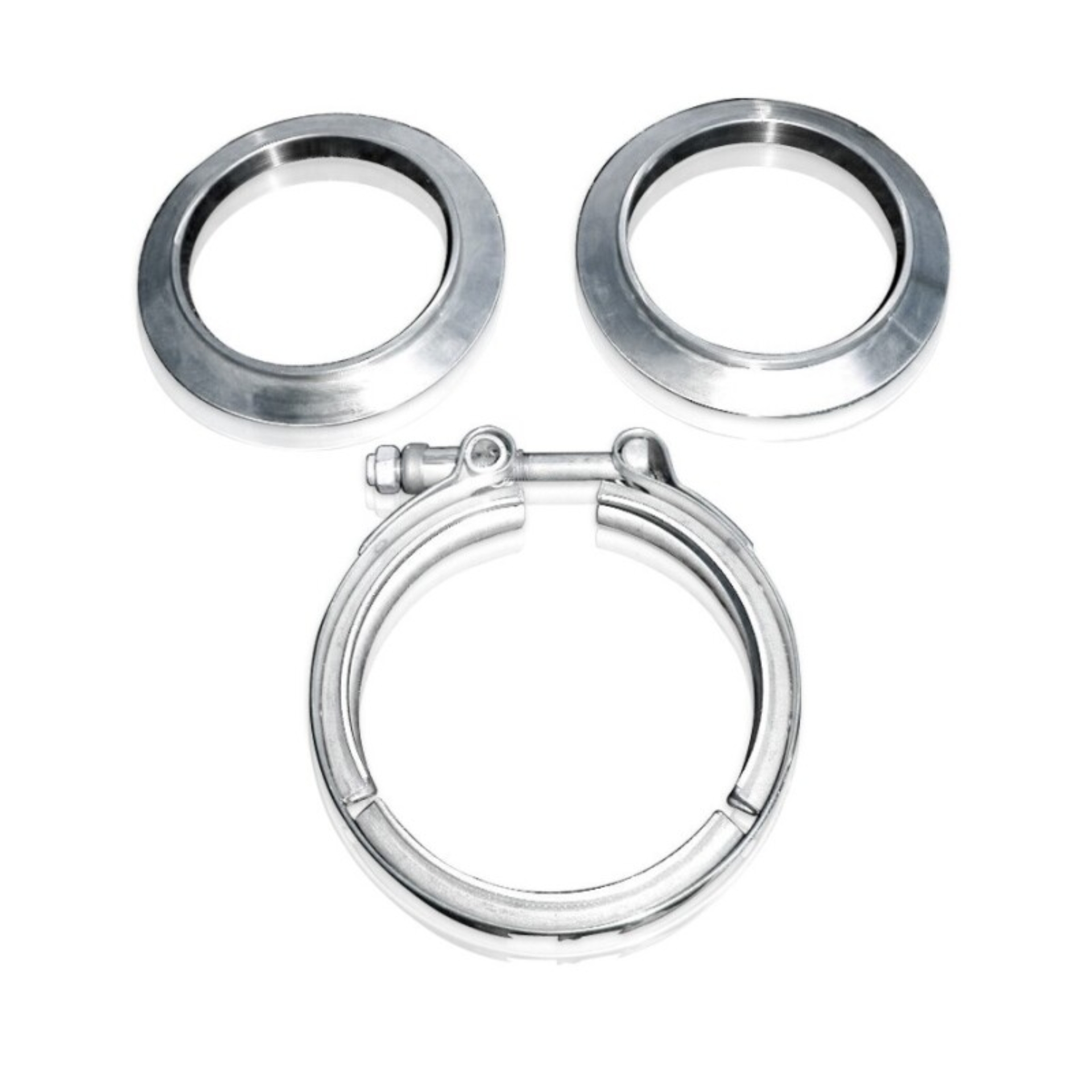 Picture of Stainless Works, V-band kit for 2-1/2" tubing. Kit includes clamp & flanges.