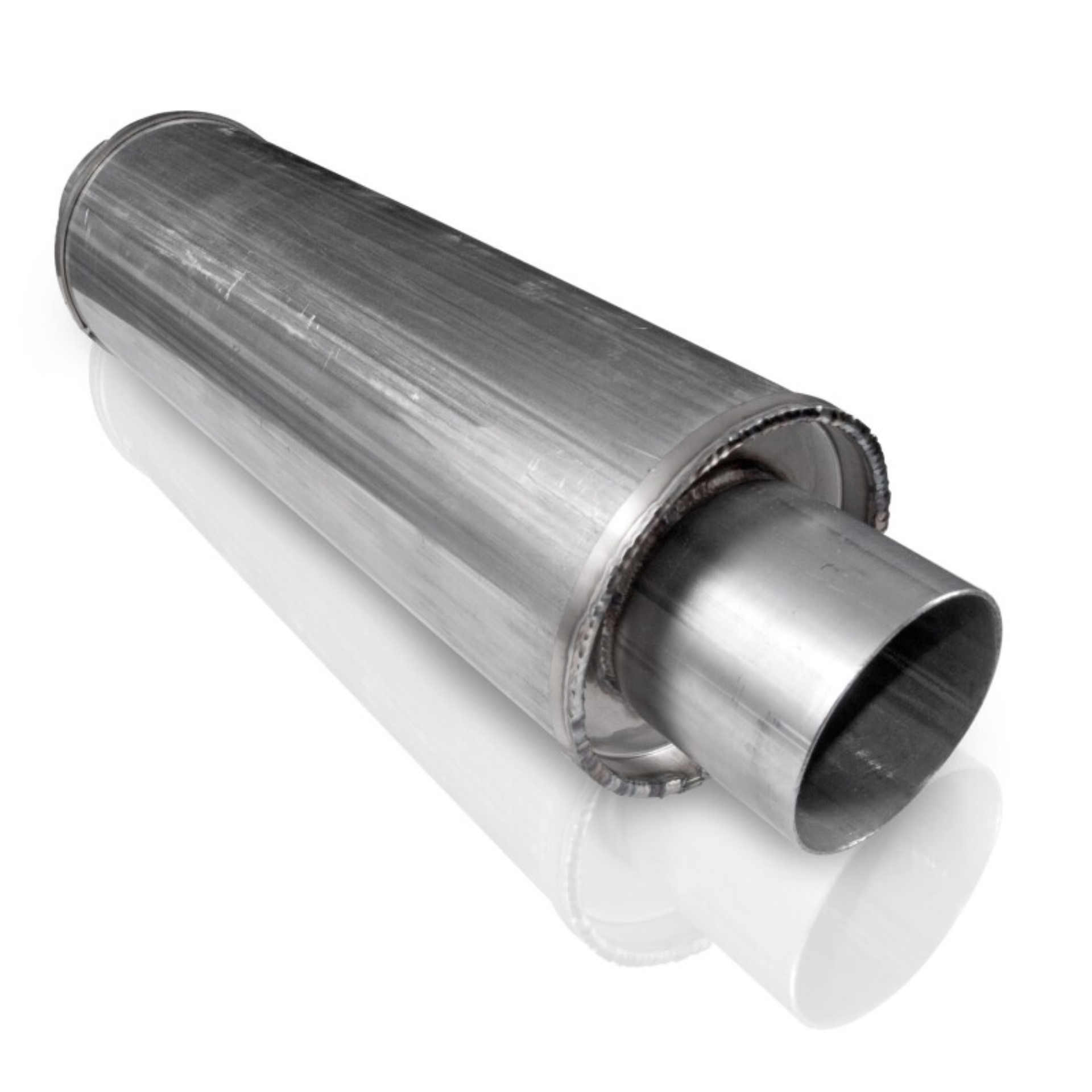Picture of Stainless Works, Vintage round 304 stainless steel style muffler.