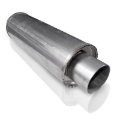Picture of Stainless Works, Vintage round 304 stainless steel style muffler.