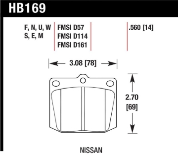 Picture of Hawk 75-78 Nissan 280Z Black Race Front Brake Pads