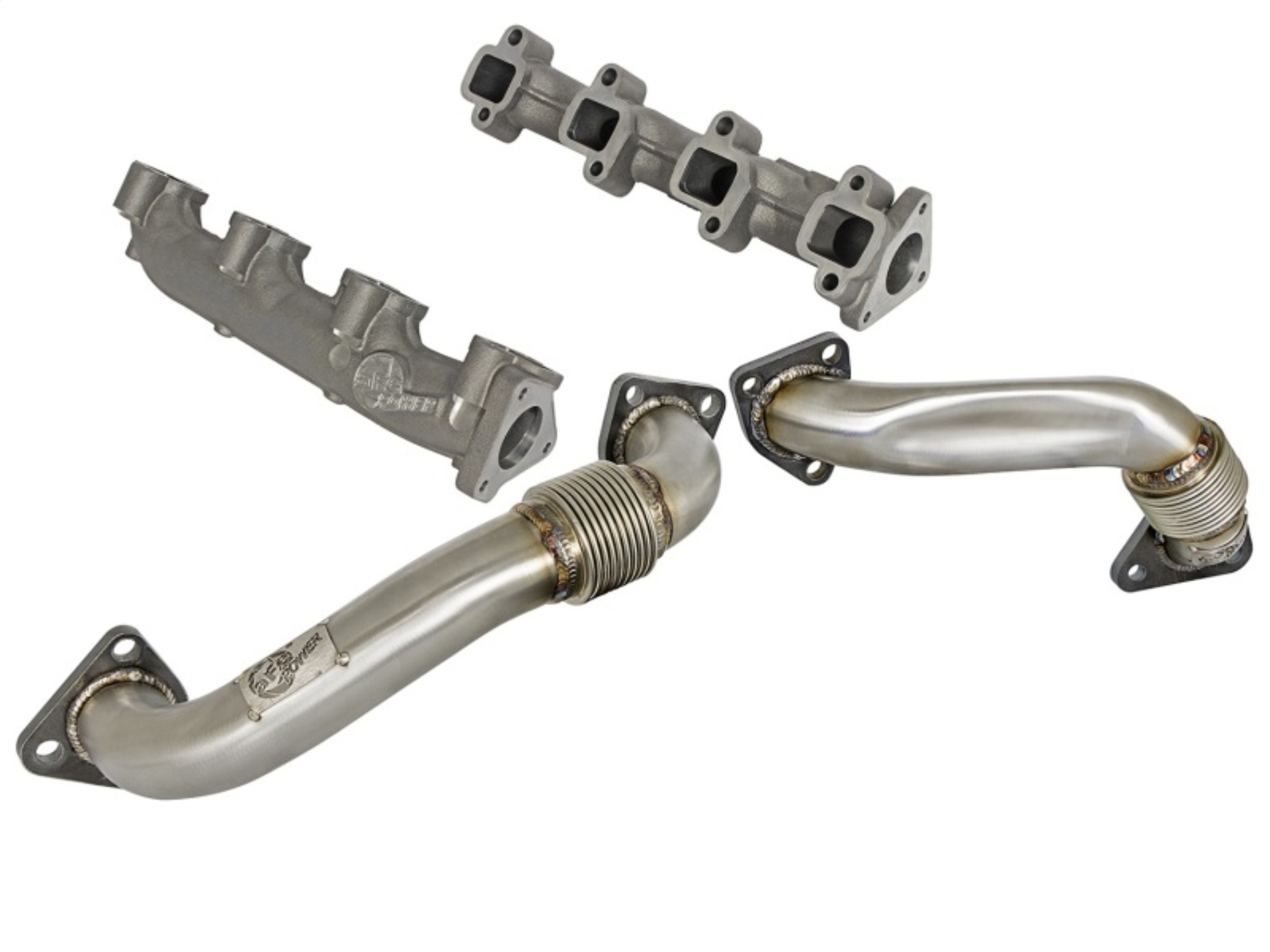 Picture of aFe 01-04 GM V8-6.6L LB7 Twisted Steel Manifold w/ Up Pipe