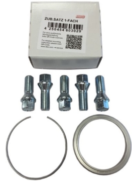 Picture of BBS PFS KIT - Saab 9-3 - 9-5 - Includes 70mm OD - 65mm ID Ring / 70mm Clip / Lug Bolts
