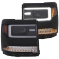 Picture of ANZO 16-17 Chevy Silverado 1500 Prjctr. Headlight Plank Styl. w/Amber (Only Work w/HID Equip. Truck)