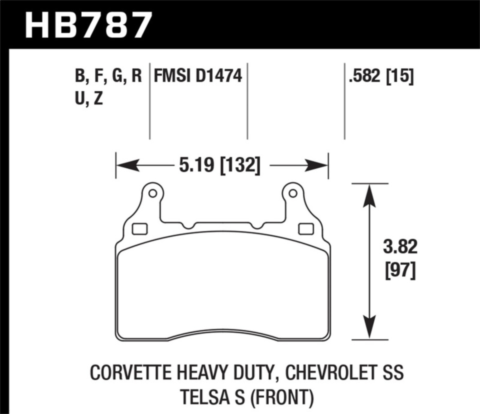 Picture of Hawk 15-17 Chevy Corvette Performance Ceramic Street Front Brake Pads