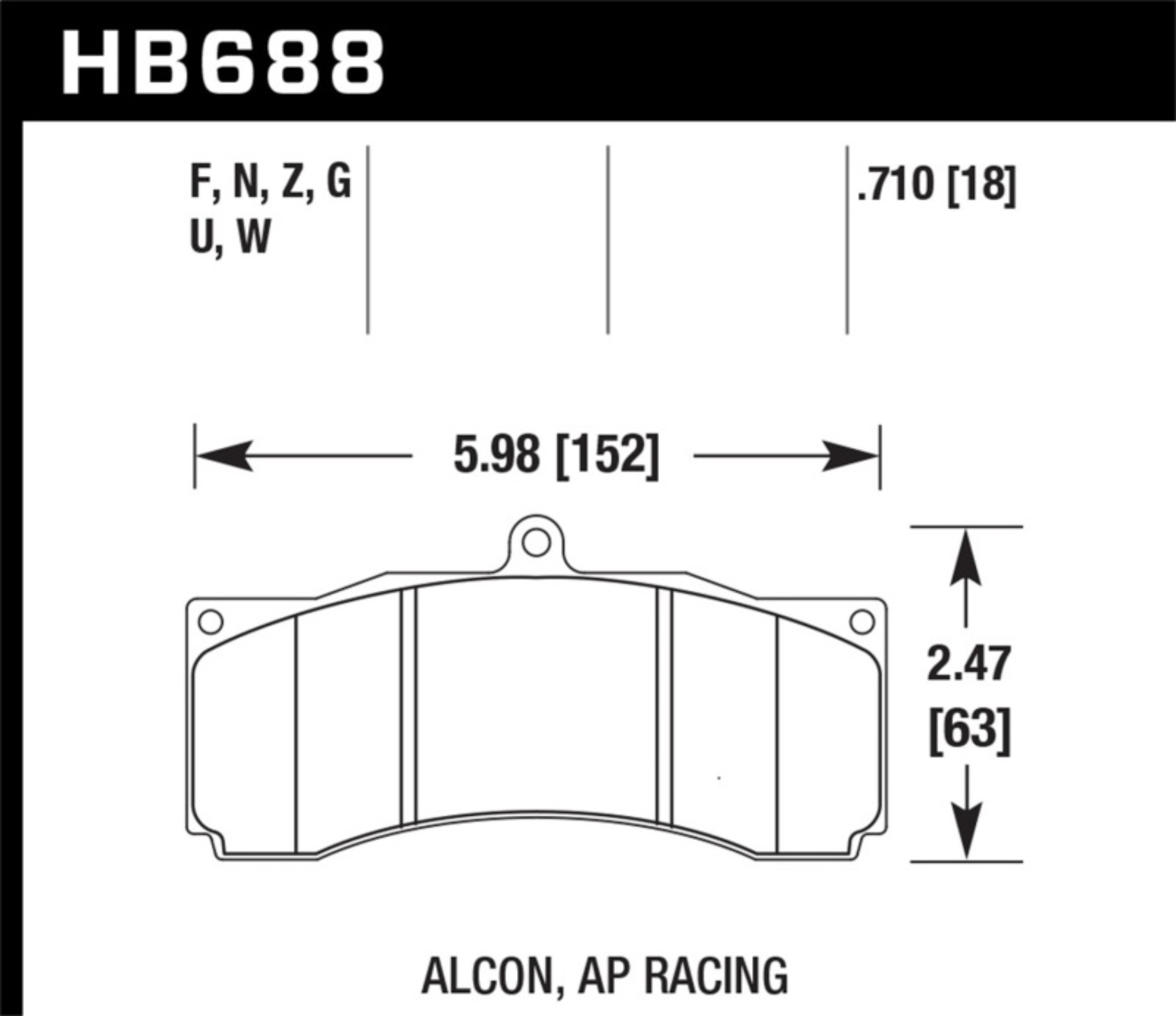 Picture of Hawk AP Racing/Alcon HPS 5.0 Brake Pads