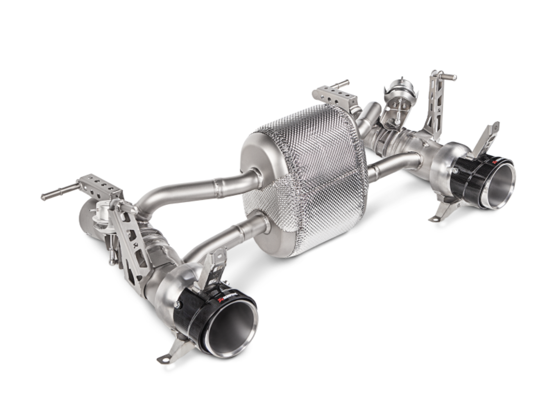 Picture of Akrapovic 16-17 Ferrari 488 GTB/488 Spyder Slip-On Line (Titanium) w/ Carbon Tips