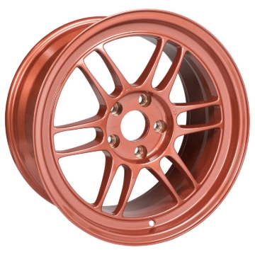 Picture of Enkei RPF1 17x9 5x114.3 22mm Offset 73mm Bore Orange Wheel