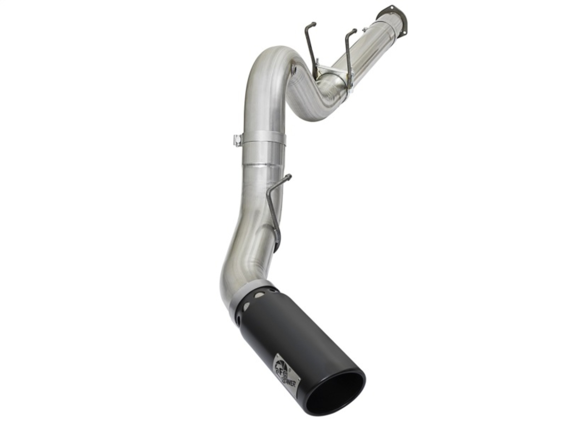 Picture of aFe ATLAS 5in DPF-Back Alum Steel Exhaust System w/Black Tip 2017 Ford Diesel Trucks V8-6.7L (td)