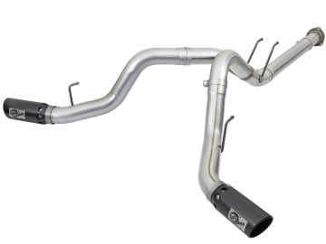 Picture of aFe ATLAS 4in DPF-Back Alum Steel Exhaust System w/Black Tip 2017 Ford Diesel Trucks V8-6.7L (td)
