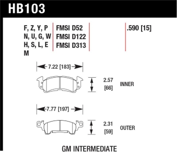 Picture of Hawk 96-81 Chevy Camaro DTC-60 Race Front Brake Pads
