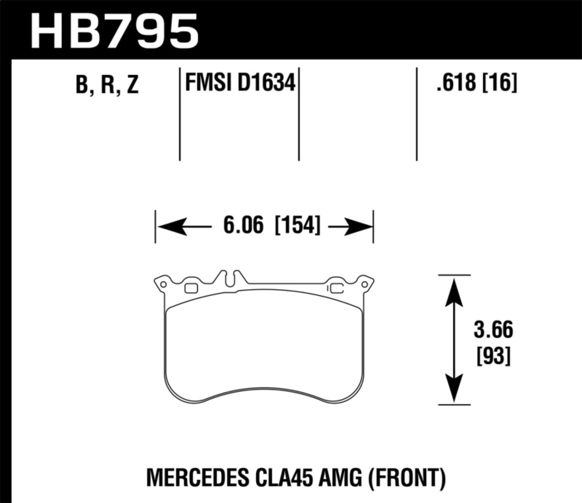 Picture of Hawk 14-17 Mercedes-Benz CLA 45 AMG Performance Ceramic Street Front Brake Pads