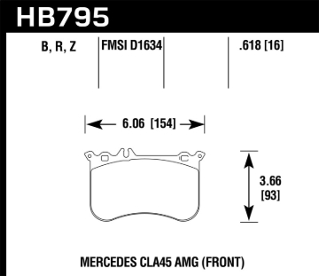 Picture of Hawk 14-17 Mercedes-Benz CLA 45 AMG Performance Ceramic Street Front Brake Pads