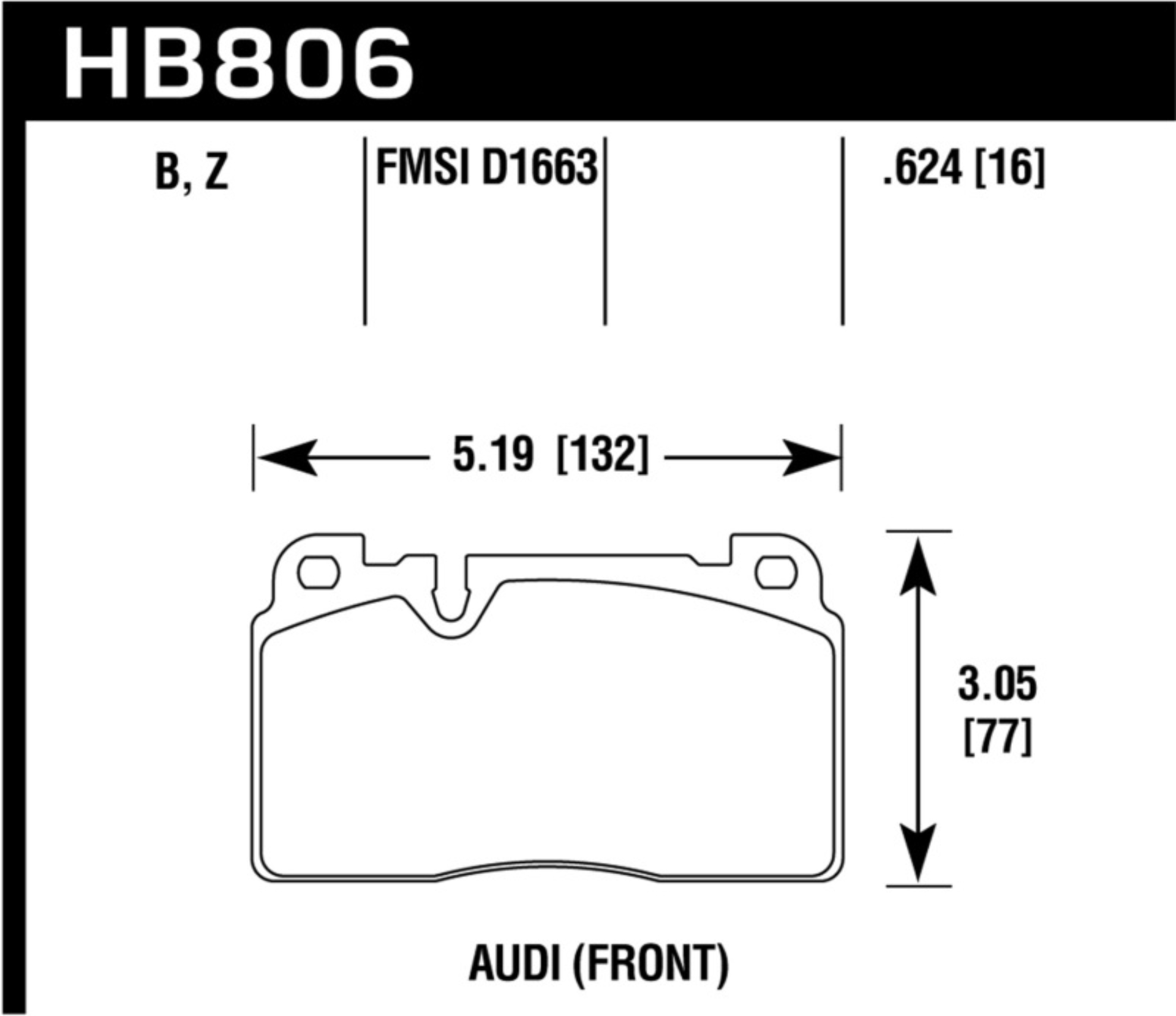 Picture of Hawk 16-17 Audi A6 Performance Ceramic Street Front Brake Pads