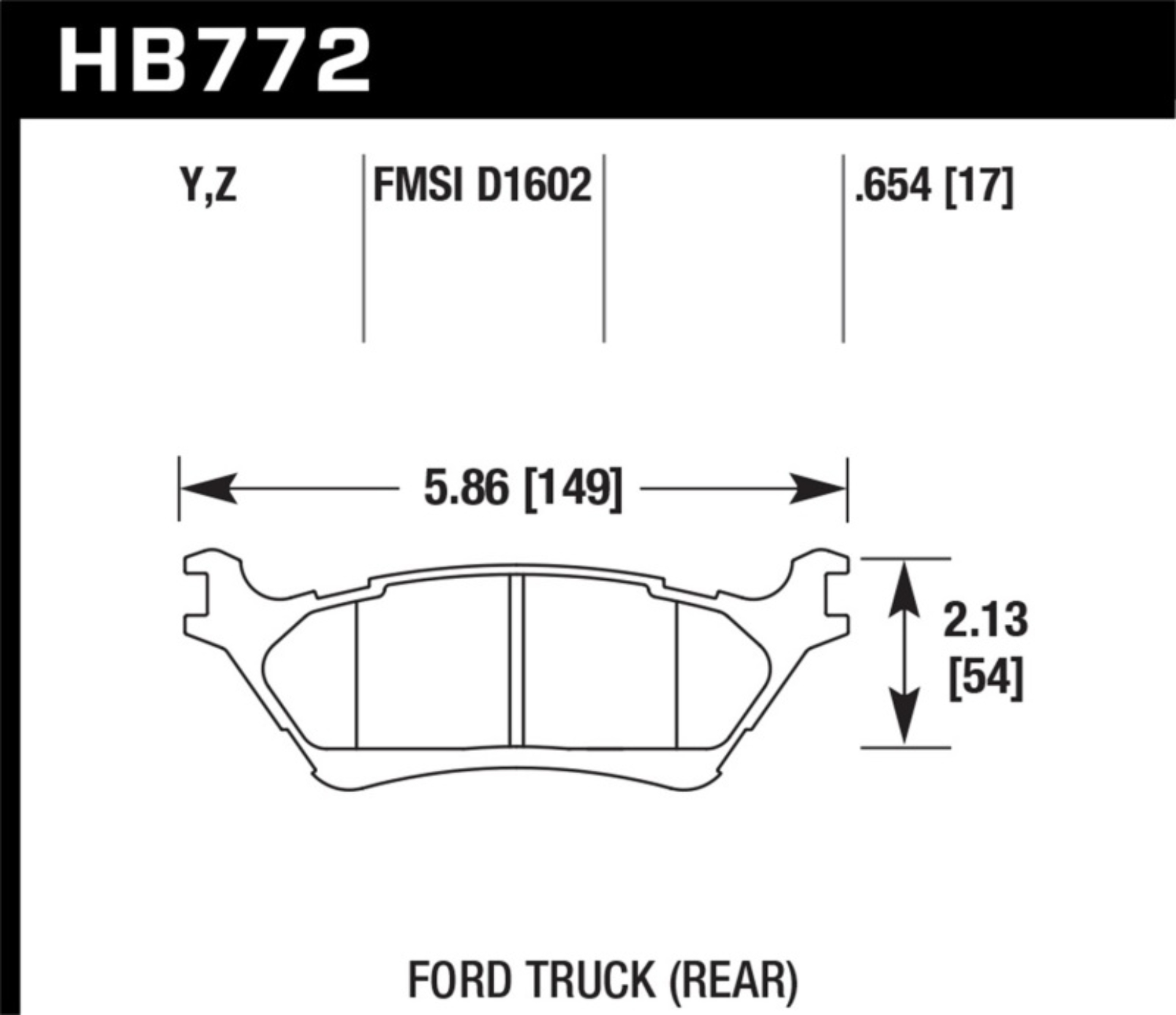 Picture of Hawk 12-16 Ford F-150 Performance Ceramic Street Rear Brake Pads