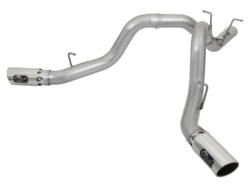 Picture of aFe ATLAS 4in DPF-Back Alum Steel Exhaust System w/Dual Exit Polished Tip 2017 GM Duramax 6.6L (td)