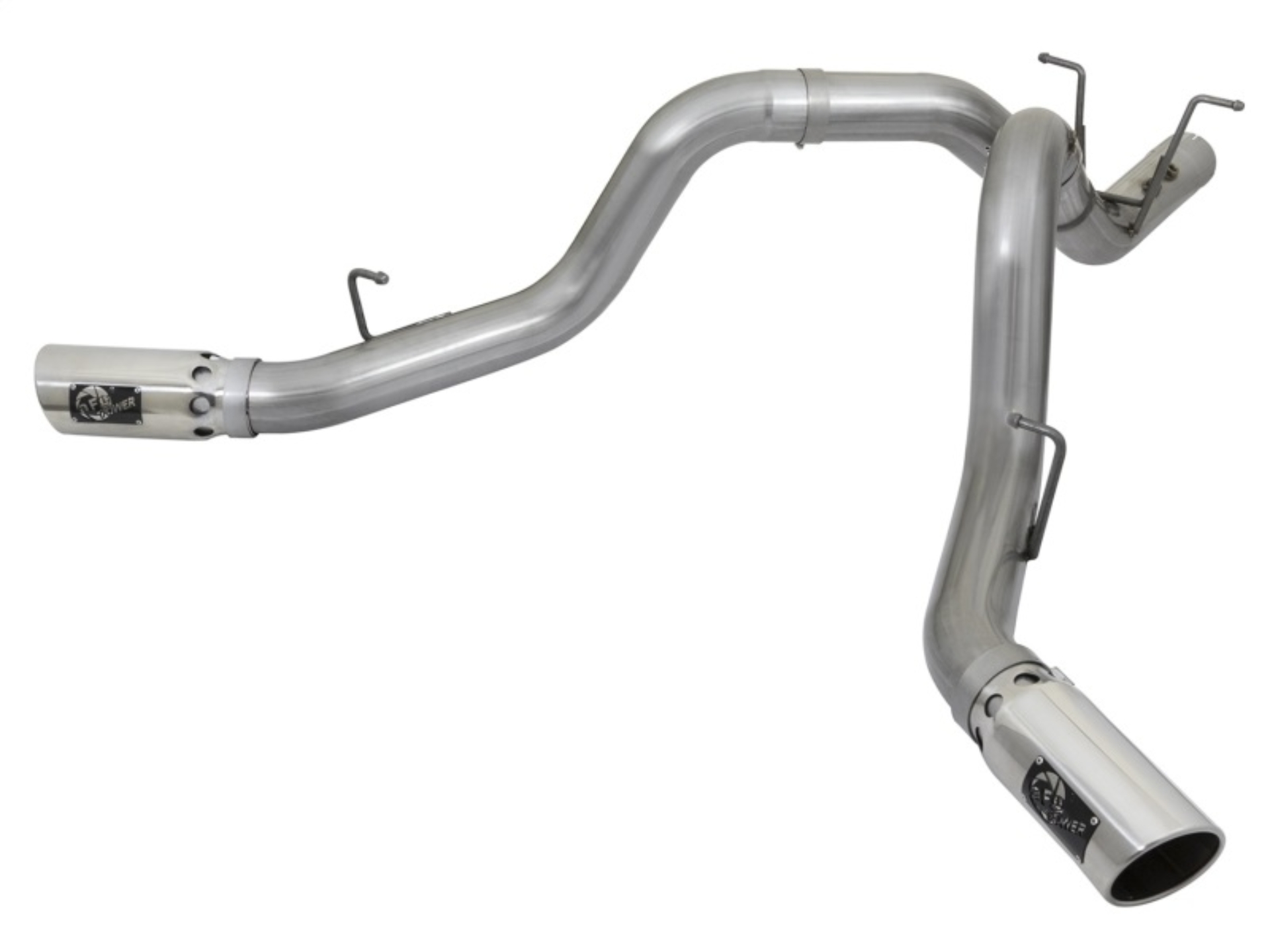 Picture of aFe Large Bore-HD 4in 409-SS DPF-Back Exhaust w/Dual Polished Tips 2017 GM Duramax V8-6.6L (td) L5P
