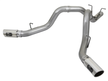 Picture of aFe Large Bore-HD 4in 409-SS DPF-Back Exhaust w/Dual Polished Tips 2017 GM Duramax V8-6.6L (td) L5P