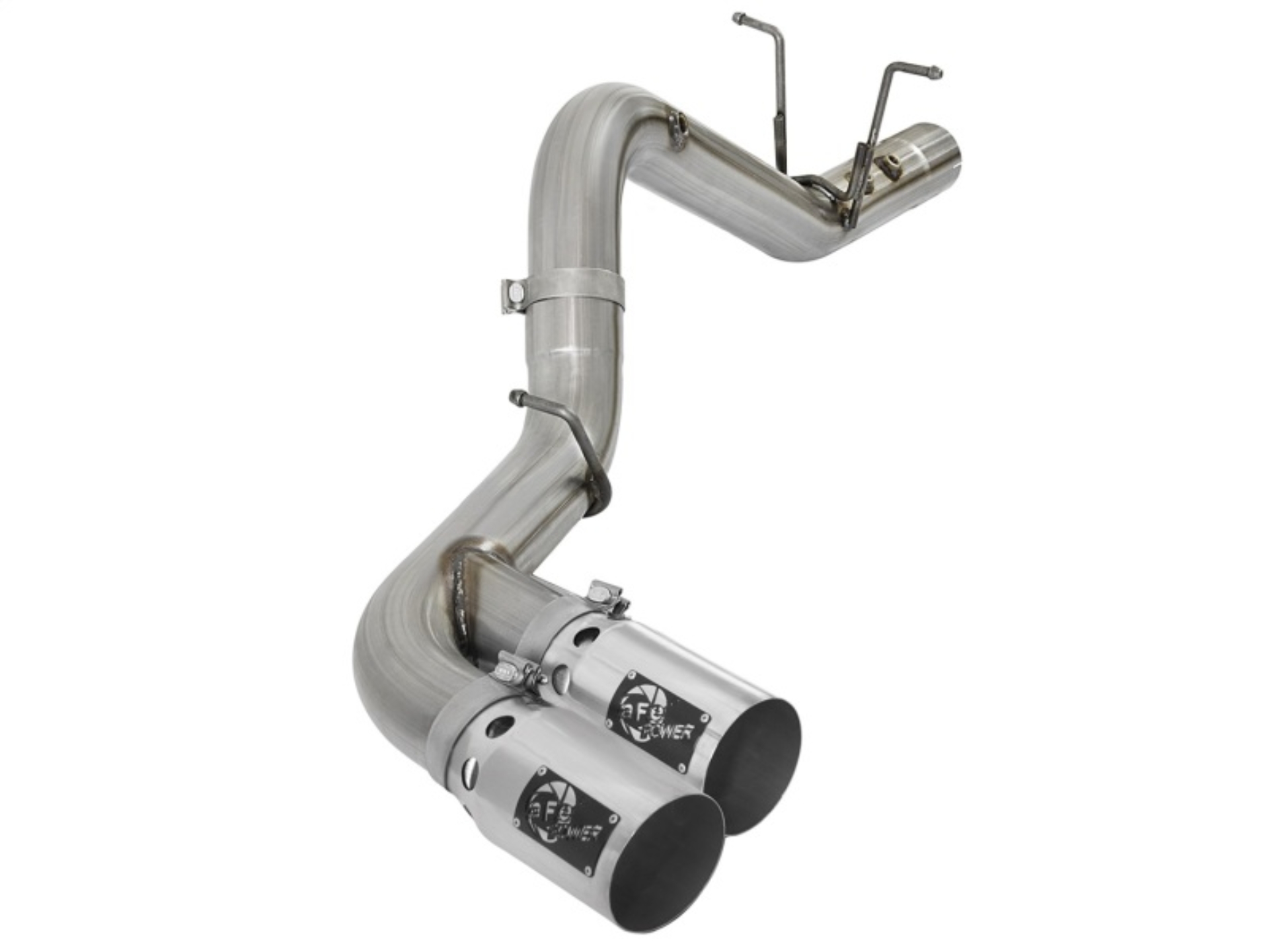 Picture of aFe Victory Series 4in 409-SS DPF-Back Exhaust w/ Dual Polished Tips 2017 GM Duramax V8-6.6L(td) L5P
