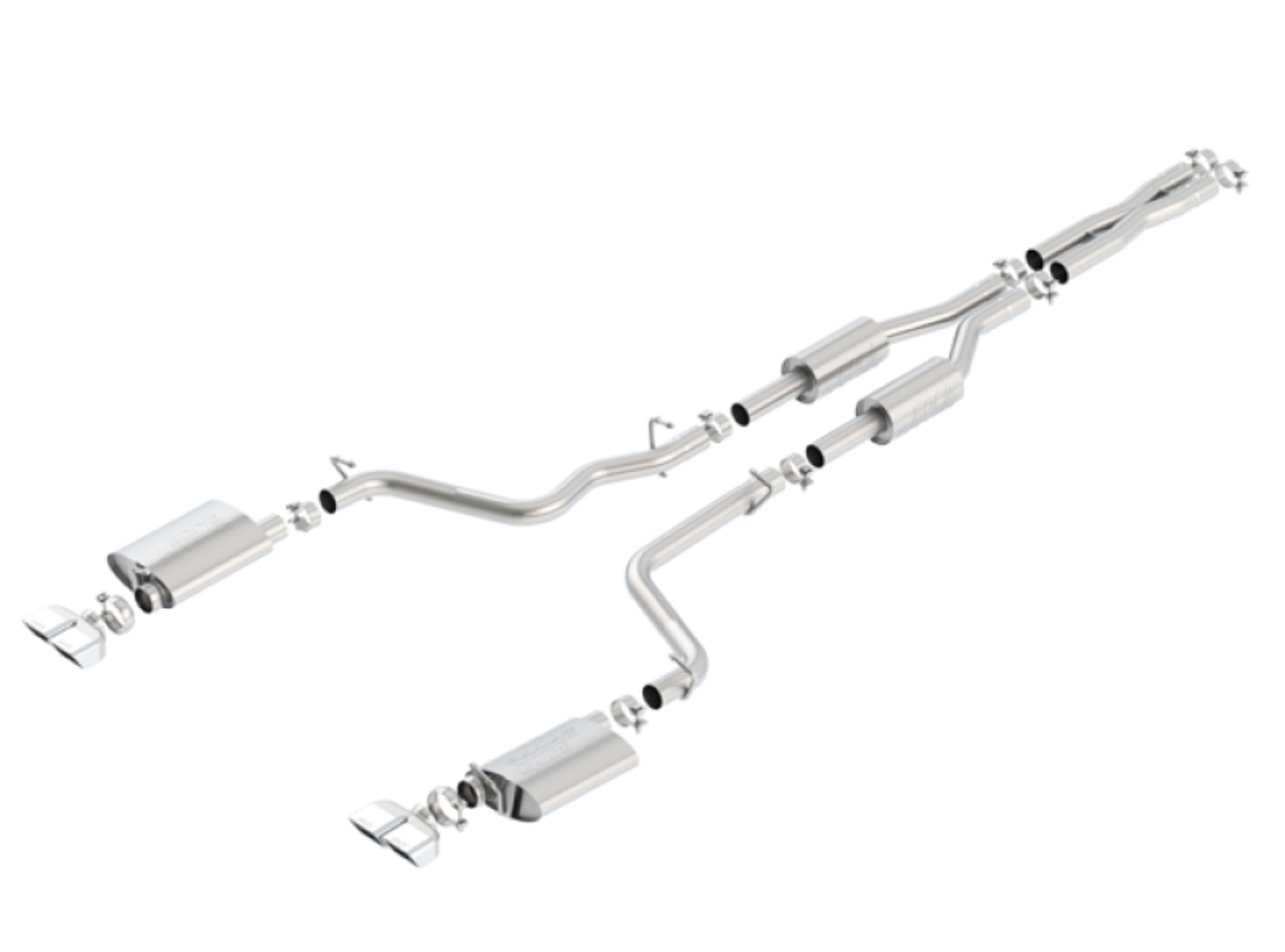Picture of Borla 09-14 Dodge Challenger R/T 5.7L RWD 2Dr. Dual Rctgl. Angle S-Type CB Exhaust - Rear Split Exit