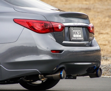 Picture of HKS Infiniti Q50 Hybrid VQ37 Dual Hi-Power Titanium Tip Catback Exhaust