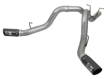 Picture of aFe LARGE BORE-HD 4in 409-SS DPF-Back Exhaust w/Dual Black Tips 2017 GM Duramax V8-6.6L (td) L5P