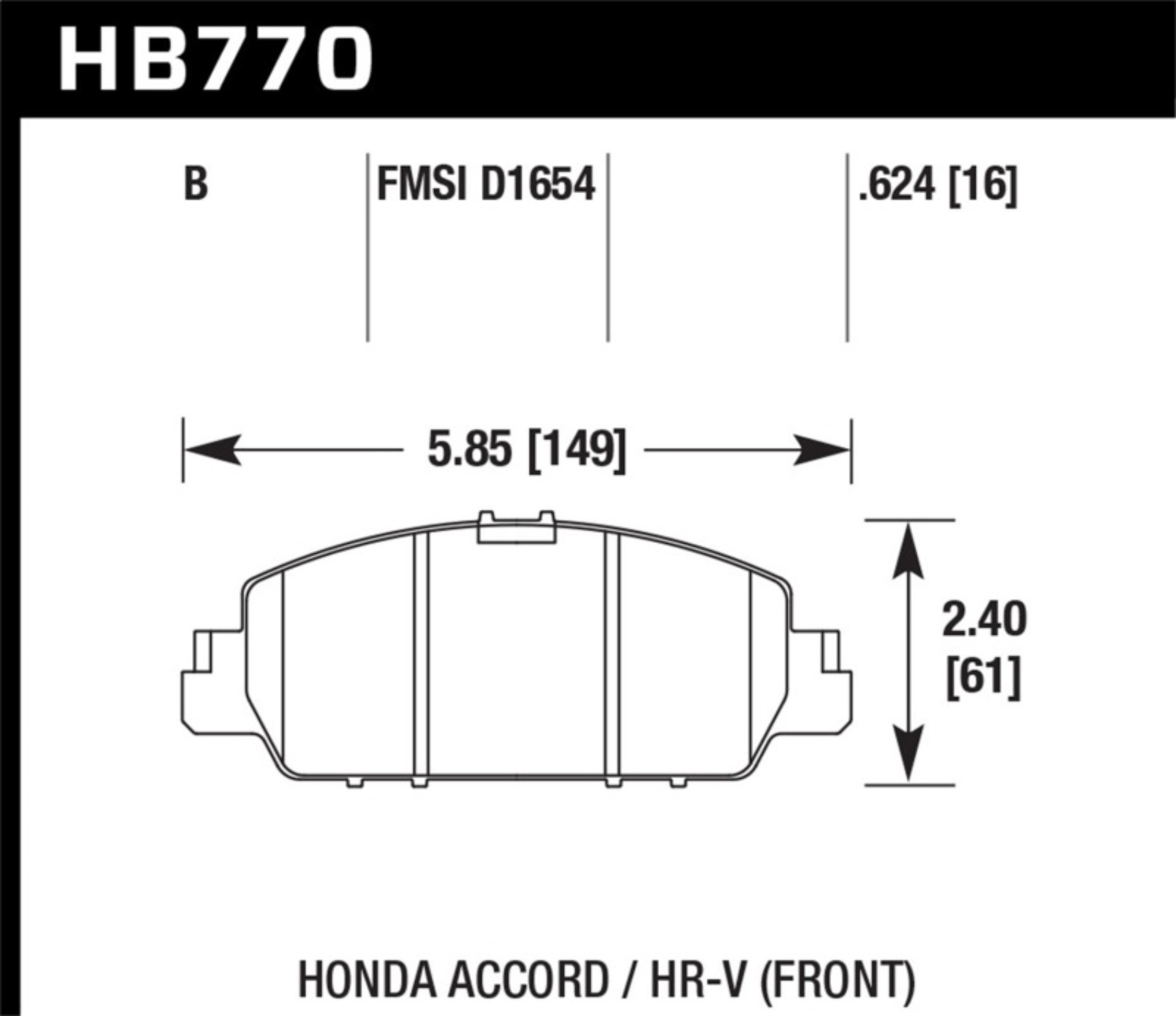 Picture of Hawk 13-17 Honda Accord HPS 5.0 Front Brake Pads
