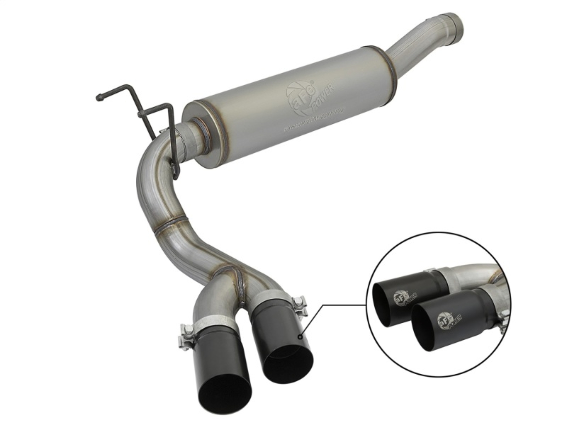 Picture of aFe Rebel Series 3-1/2in 409 SS Cat-Back Exhaust System w/Black Tip RAM 2500/3500 14-17 V8 6.4L