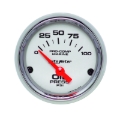 Picture of Autometer Ultra-Lite 2-1/16in Electric 100 PSI Oil Pressure Gauge Marine Chrome