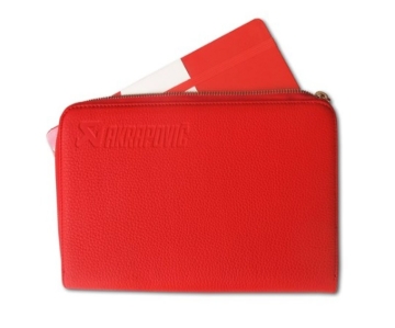 Picture of Akrapovic Leather Zip Notebook (M) red