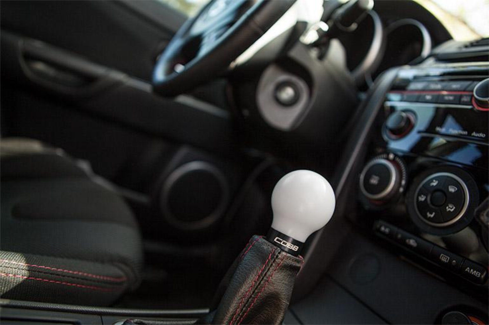Picture of Cobb 07-13 Mazdaspeed3 & 06-07 Mazdaspeed6 Shift Knob - White Knob w/Stealth Black Base