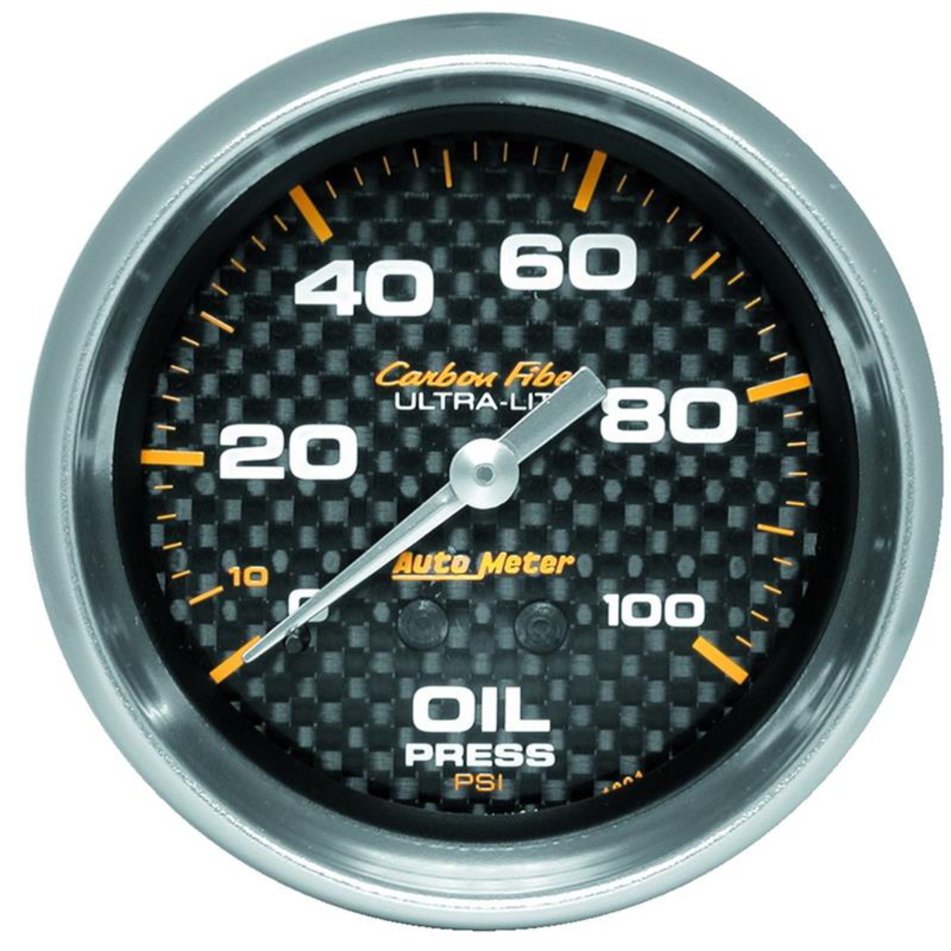 Picture of Autometer Ultra-Lite 2.625in Mechanical 100 PSI Oil Pressure Gauge - Carbon Fiber