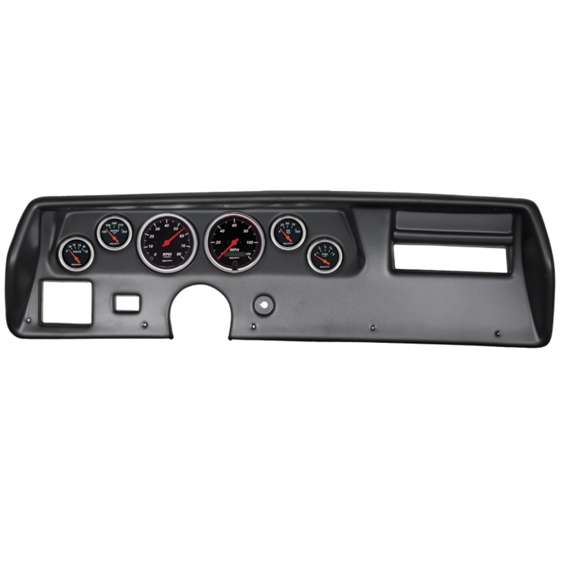 Picture of Autometer Designer Black 70-72 Chevelle SS/El Camino Dash Kit 6pc Tach/ MPH/ Fuel/ Oil/ WTMP/ Volt
