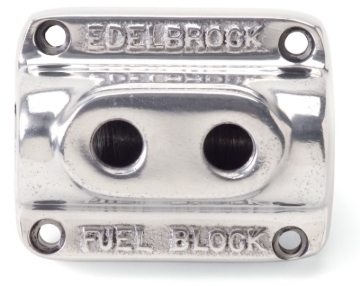 Picture of Dual Outlet Fuel Line Connector #12801 Polished Finish
