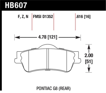 Picture of Hawk 08-09 Pontiac G8 3.6 Base/6.0 HPS Street Rear Brake Pads