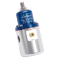Picture of Edelbrock Fuel Pressure Regulator Carbureted 160 GPH 5-10 PSI 3/8In In/Out Returnless Blue/Clear