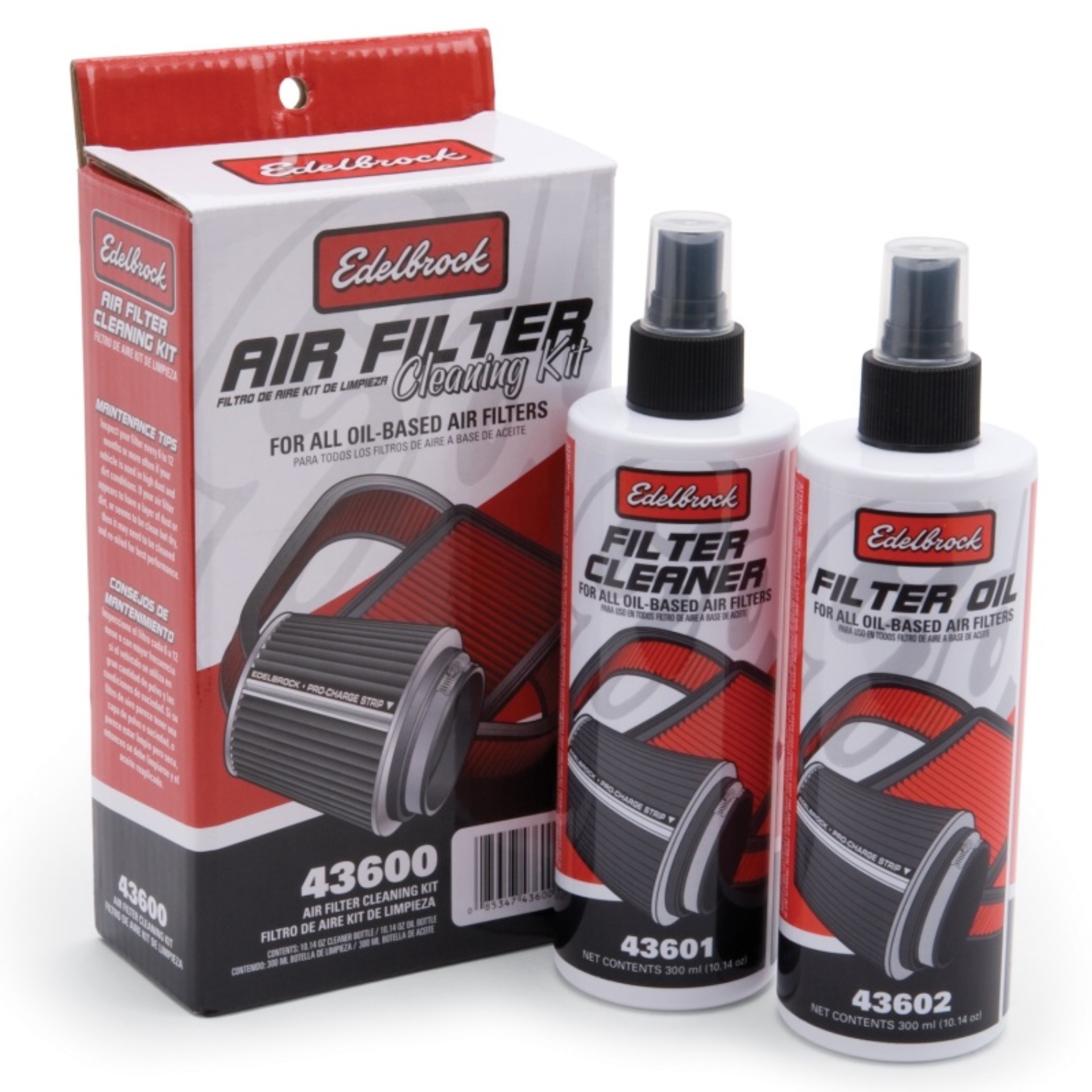 Picture of Edelbrock Pro-Charge Air Filter Cleaning Kit #43600 W/10.14oz Cleaner & Oil