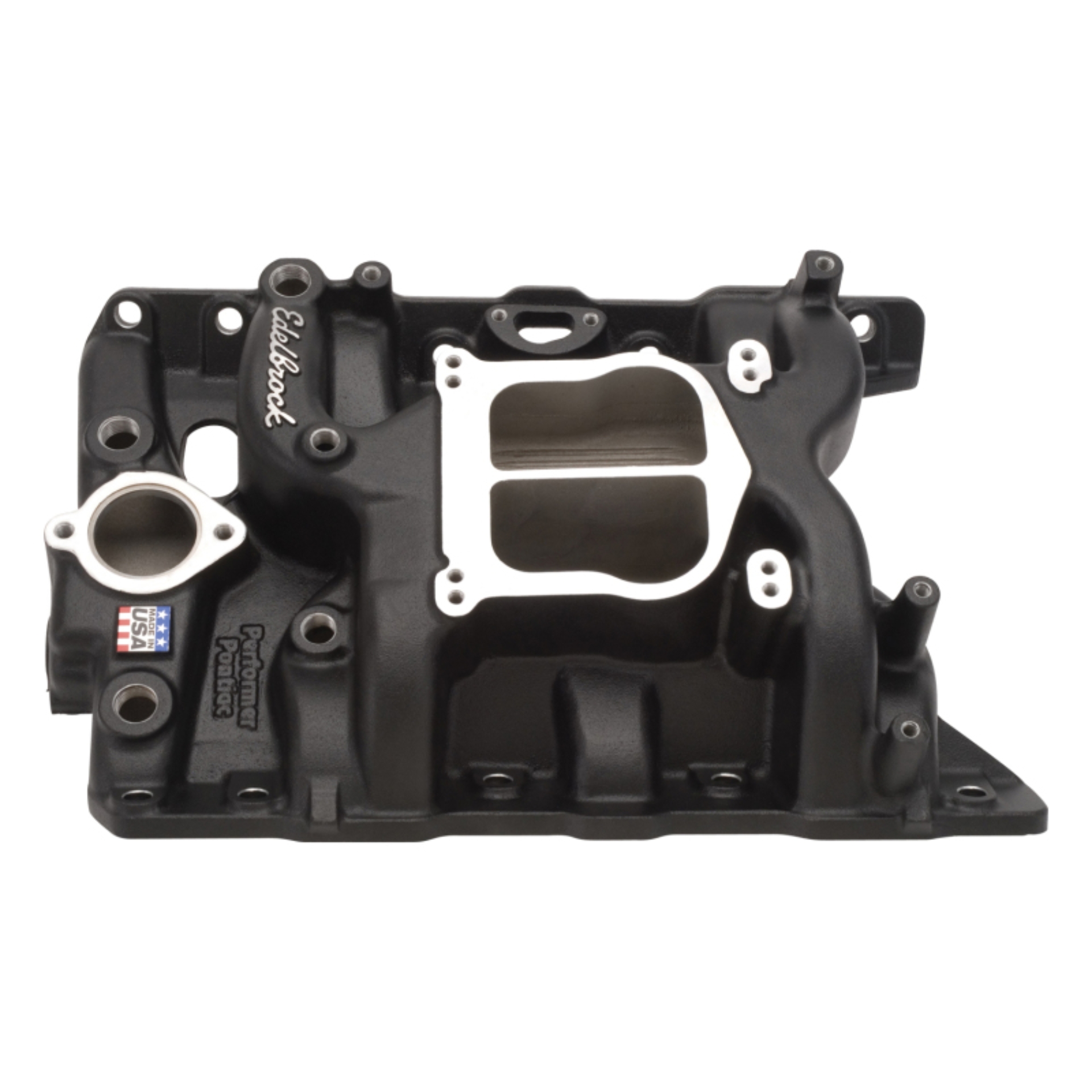 Picture of Performer Intake Manifold for 1965-79 Pontiac 326-455 Non-EGR; Black Finish