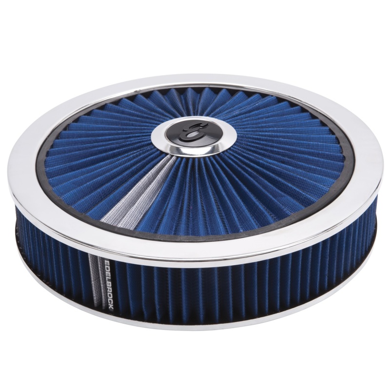Picture of Pro-Flo Chrome Round 14" Air Cleaner - 3" Pro-Flo Element (Blue)