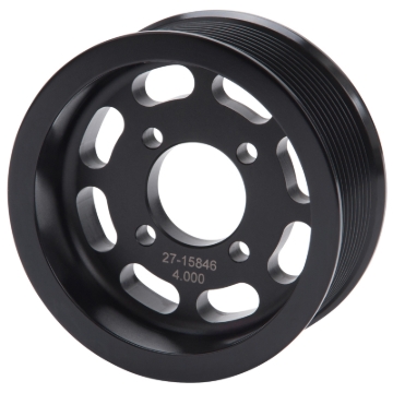 Picture of Edelbrock Competition Supercharger Pulley #15846 4.000 in. 10-Rib Black Anodized