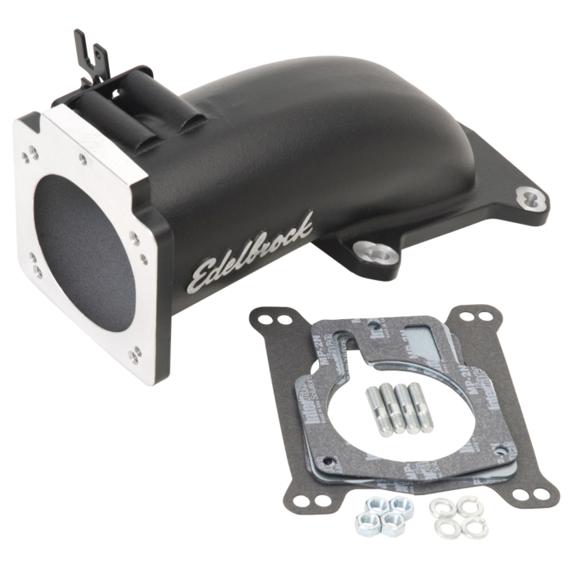 Picture of Throttle Body Intake Elbow #38473 Ultra Low; 90mm Opening; Black Powder Coated
