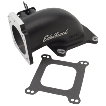 Picture of Throttle Body Intake Elbow #38483 Low Profile; 90mm Opening; Black Powder Coated