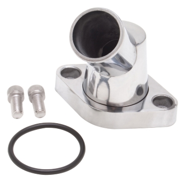 Picture of Edelbrock 45 Deg. Polished Aluminum Waterneck for Chevy 4.3L V6 & Chevy V8