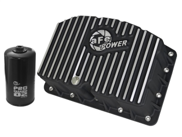 Picture of AFE Pro Series Engine Oil Pan Black w/Machined Fins; 11-16 Ford Powerstroke V8-6.7L (td)