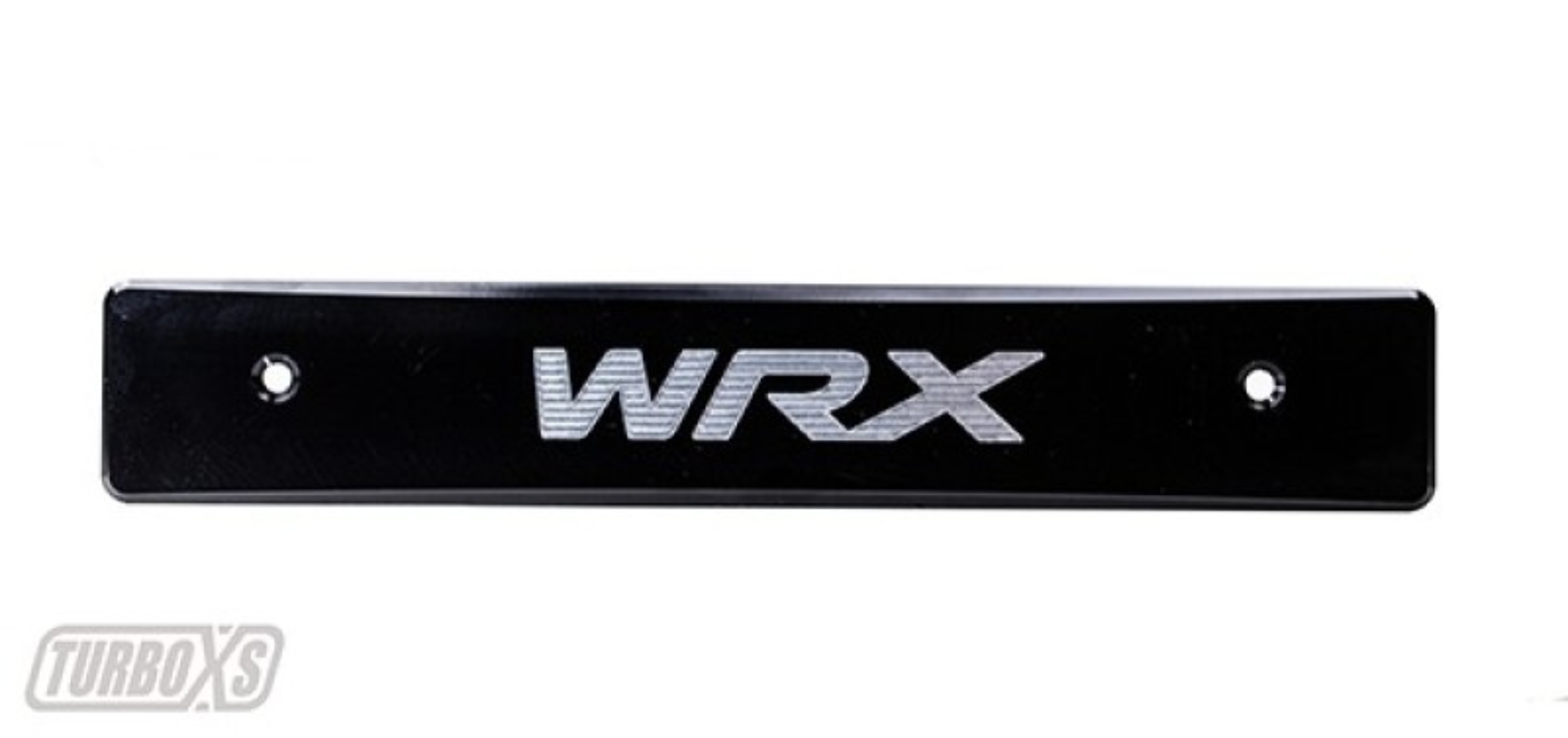 Picture of Turbo XS 08-14 Subaru WRX/STi Billet Aluminum License Plate Delete Black Machined WRX Logo