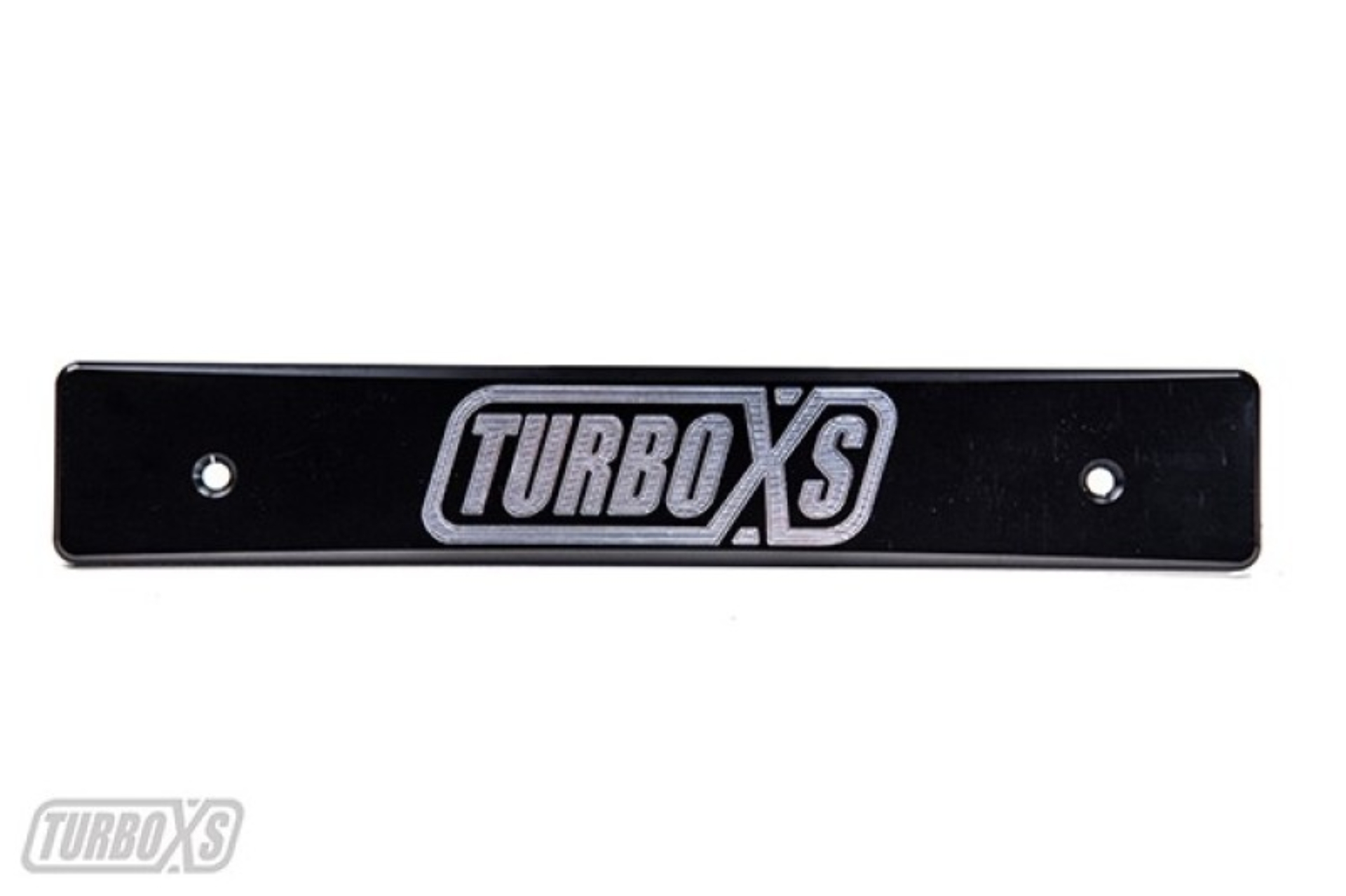 Picture of Turbo XS 08-14 Subaru WRX/STi Billet Aluminum License Plate Delete Black Machined TurboXS Logo