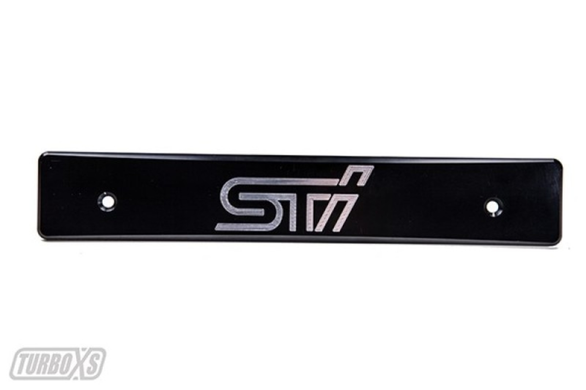 Picture of Turbo XS 15-17 Subaru WRX/STi Billet Aluminum License Plate Delete Black Machined STi Logo