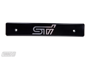 Picture of Turbo XS 15-17 Subaru WRX/STi Billet Aluminum License Plate Delete Black Machined STi Logo
