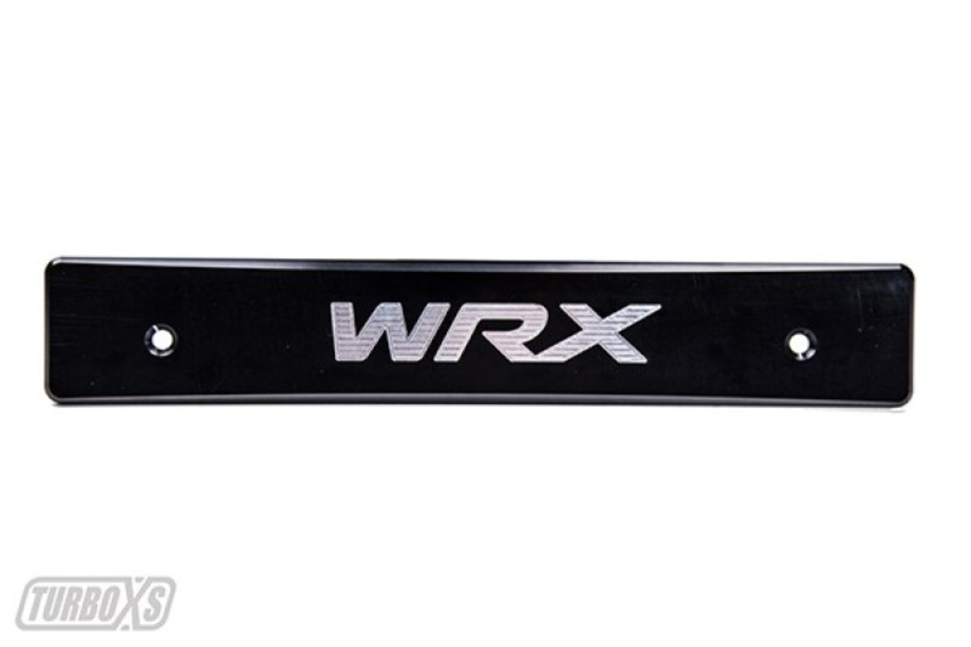 Picture of Turbo XS 15-17 Subaru WRX/STi Billet Aluminum License Plate Delete Black Machined WRX Logo