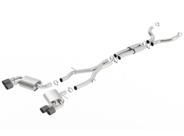 Picture of Borla 16-17 Chevy Camaro 6.2L 4in Dual Carbon Fiber Tips Dual Split Exit S-Type Catback Exhaust